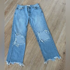 We The Free Free People Distressed Jeans, size 24, 25” inseam.